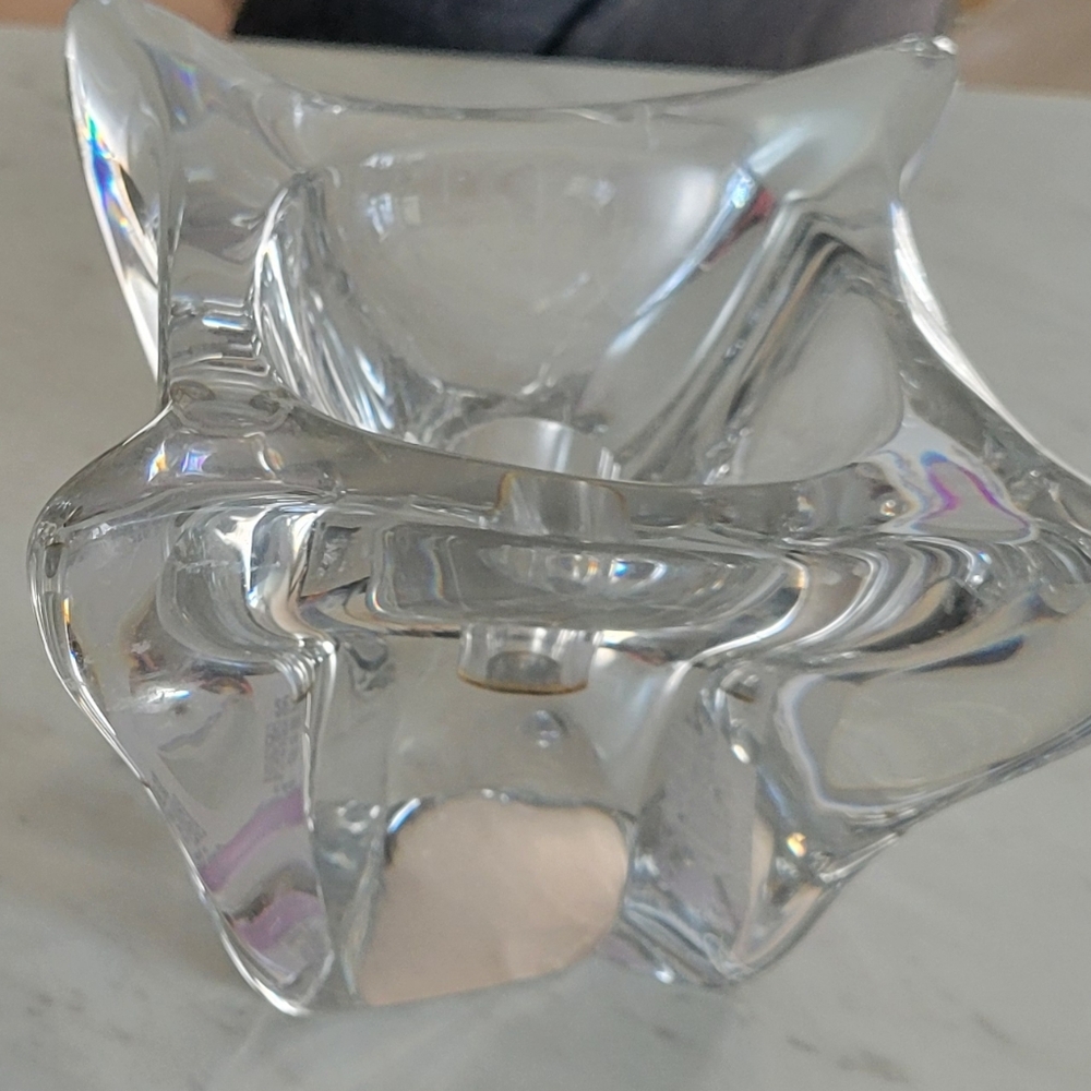 Elegant Glass Candle Holders Daum France